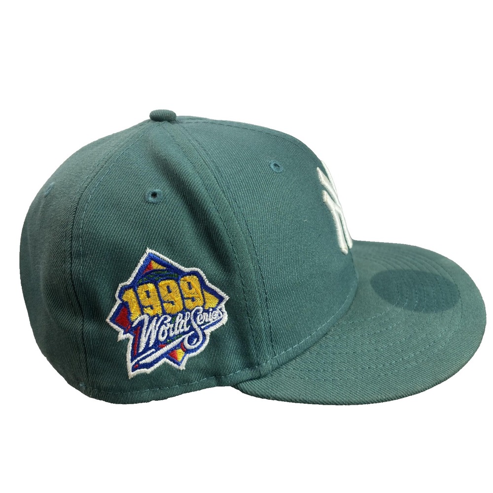 New York Yankees 1999  World Series Game Green 7.5 Fit. MLB Baseball Hat/Cap